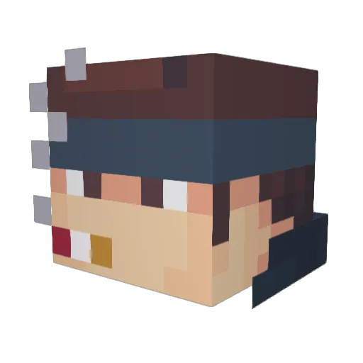 2pac0 Minecraft avatar head, 3D render