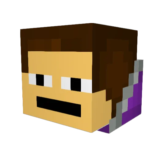 2quarters Minecraft avatar head, 3D render