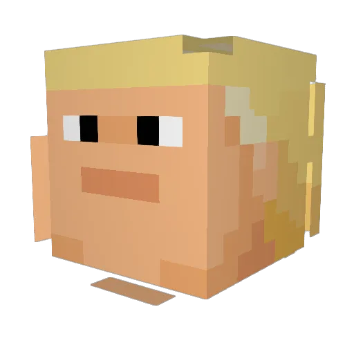 2r_xD Minecraft avatar head, 3D render