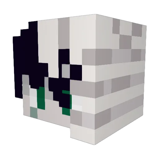 2riich Minecraft avatar head, 3D render