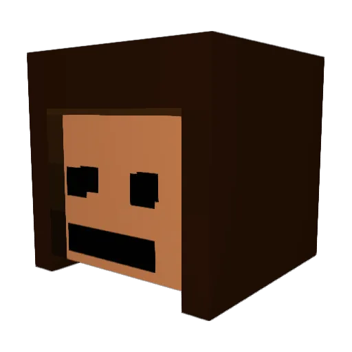 2sik Minecraft avatar head, 3D render