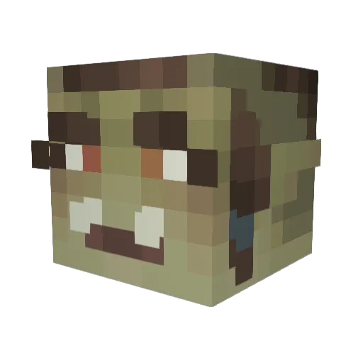 2thic Minecraft avatar head, 3D render