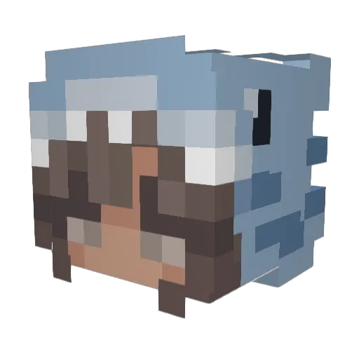2ucia Minecraft avatar head, 3D render