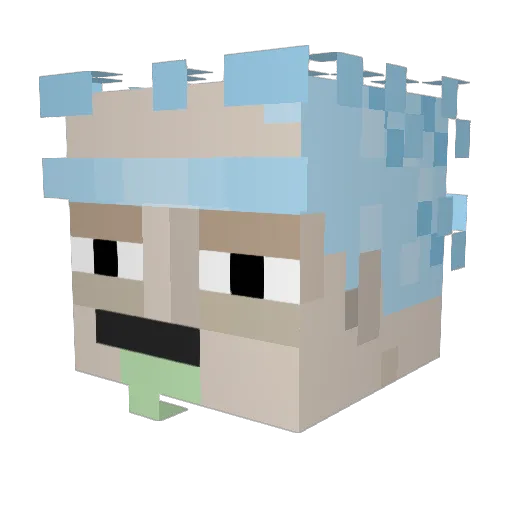 2ukko Minecraft avatar head, 3D render