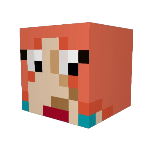 2w2w Minecraft avatar head, 3D render