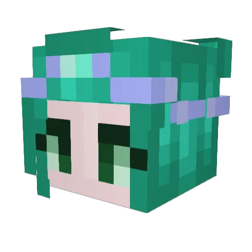 2wasabi Minecraft avatar head, 3D render