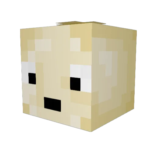 2wonton Minecraft avatar head, 3D render