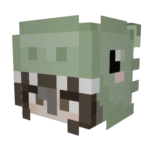 2x89 Minecraft avatar head, 3D render