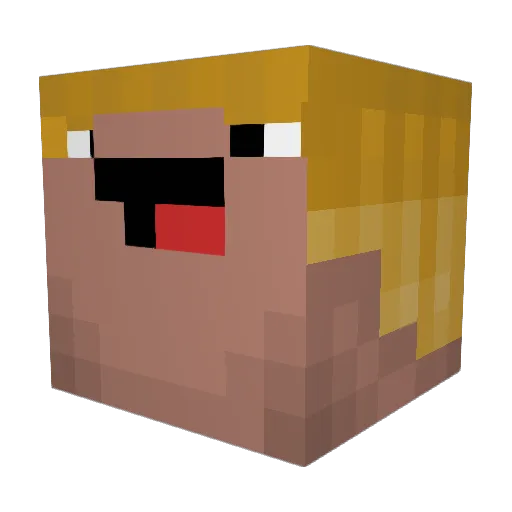 300mic Minecraft avatar head, 3D render