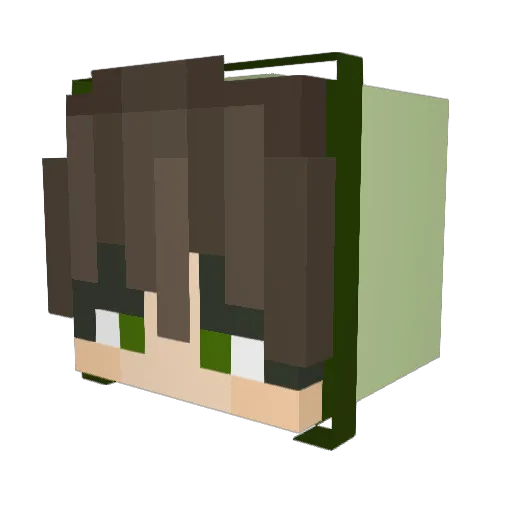 30XXDos Minecraft avatar head, 3D render