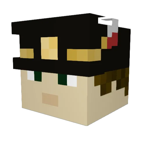 314y3r Minecraft avatar head, 3D render