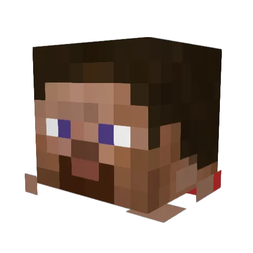 31ZZ Minecraft avatar head, 3D render
