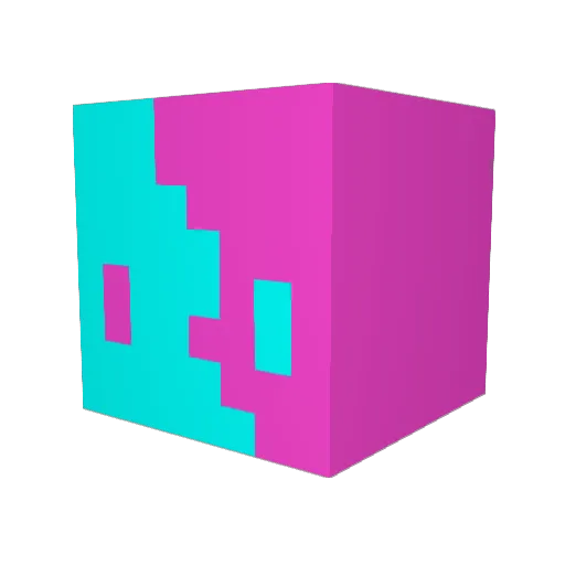 321Party Minecraft avatar head, 3D render