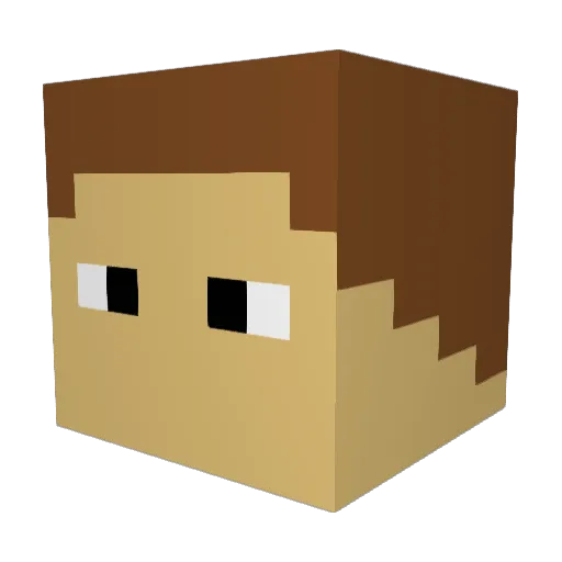 32Dog Minecraft avatar head, 3D render