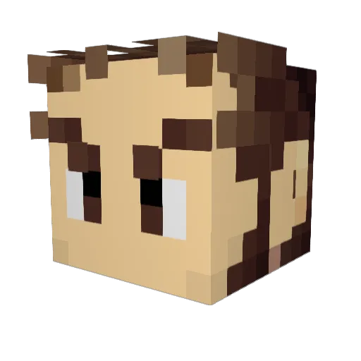 32Jeelow Minecraft avatar head, 3D render
