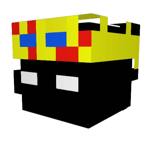 32ZePhyX Minecraft avatar head, 3D render