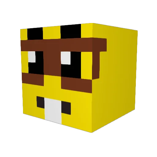 32biits Minecraft avatar head, 3D render