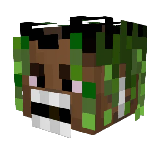 333POV Minecraft avatar head, 3D render