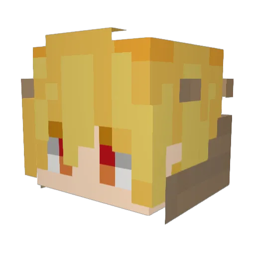 33QQQ Minecraft avatar head, 3D render