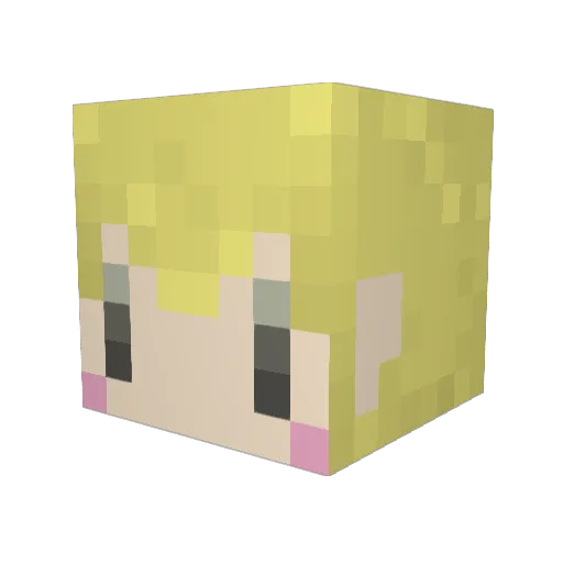 33_na3 Minecraft avatar head, 3D render