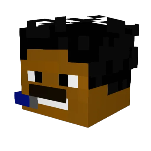 34Browny Minecraft avatar head, 3D render