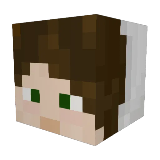34Rubber Minecraft avatar head, 3D render