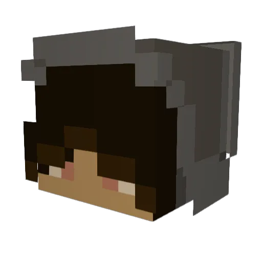 34vn Minecraft avatar head, 3D render