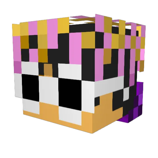 360_ Minecraft avatar head, 3D render