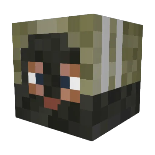 36Mafia Minecraft avatar head, 3D render