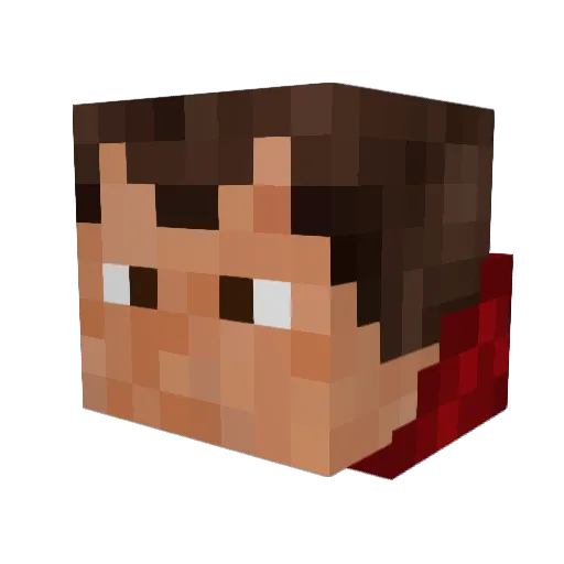 37Red Minecraft avatar head, 3D render