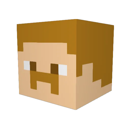 37_Ars7000_ Minecraft avatar head, 3D render