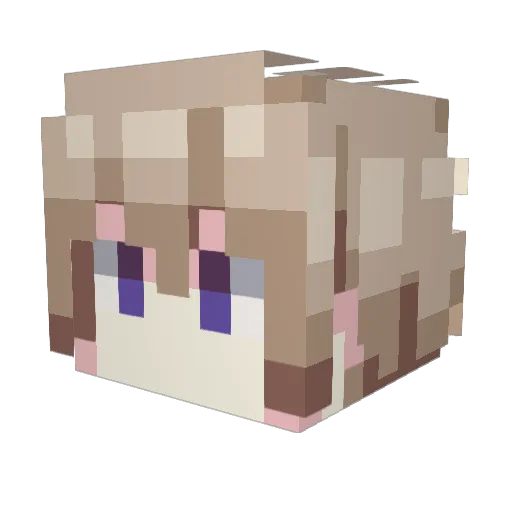 37u Minecraft avatar head, 3D render