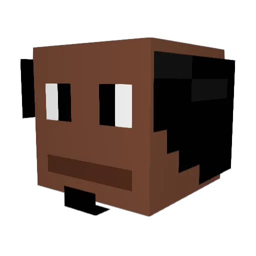 38ed Minecraft avatar head, 3D render