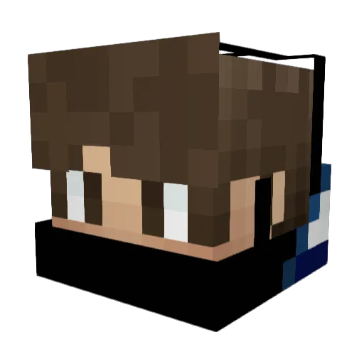 3BQ10K Minecraft avatar head, 3D render