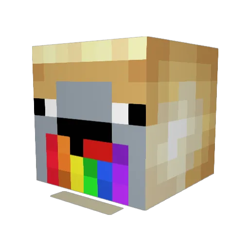 3Corners1Eye Minecraft avatar head, 3D render