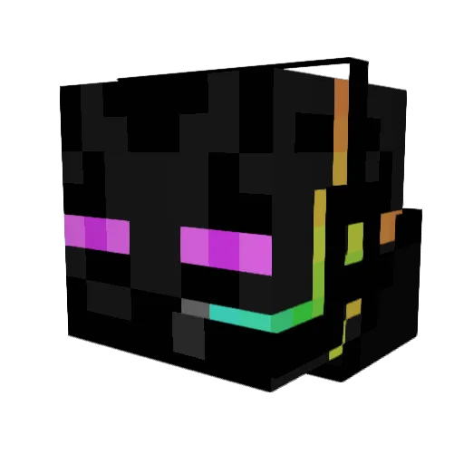3D_Enderman Minecraft avatar head, 3D render