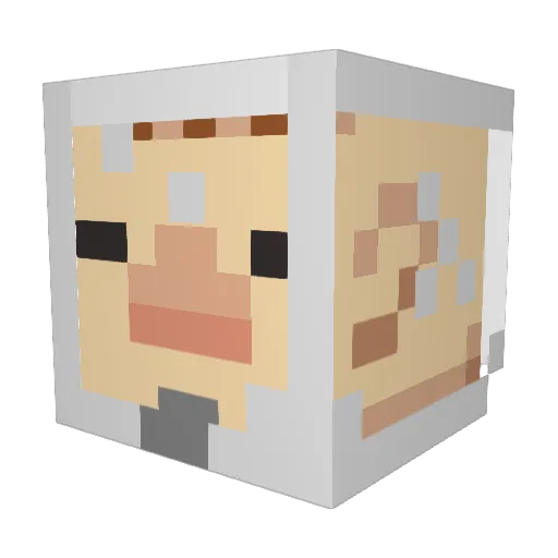 3D_Goblin Minecraft avatar head, 3D render