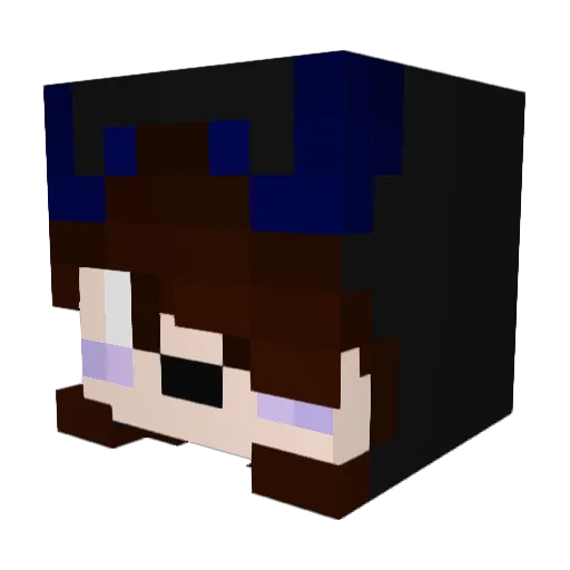 3F0xM0sh1 Minecraft avatar head, 3D render