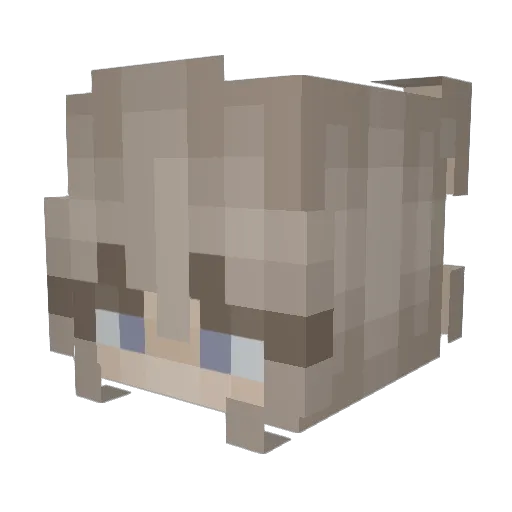 3GLUNA Minecraft avatar head, 3D render
