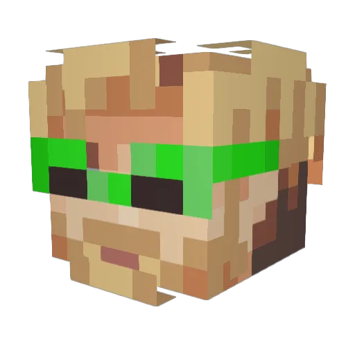 3GOR Minecraft avatar head, 3D render