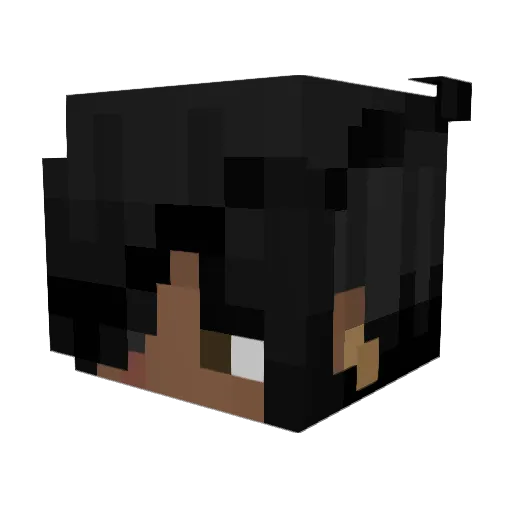 3IAX Minecraft avatar head, 3D render