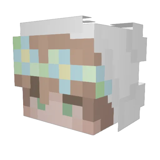 3JB_ Minecraft avatar head, 3D render