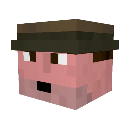 3Let Minecraft avatar head, 3D render