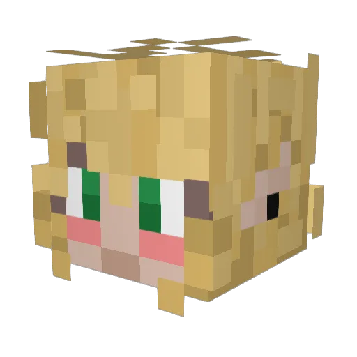 3NBYK1T Minecraft avatar head, 3D render