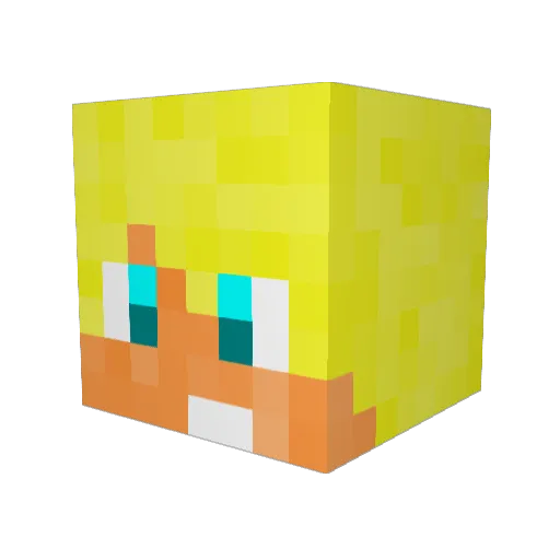 3P1CN355 Minecraft avatar head, 3D render