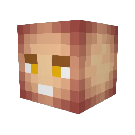 3P1G Minecraft avatar head, 3D render