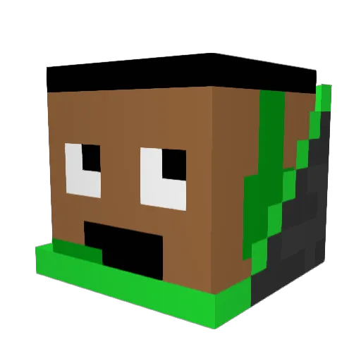 3PieceCombo Minecraft avatar head, 3D render