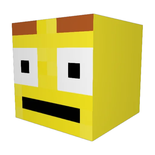 3S4 Minecraft avatar head, 3D render