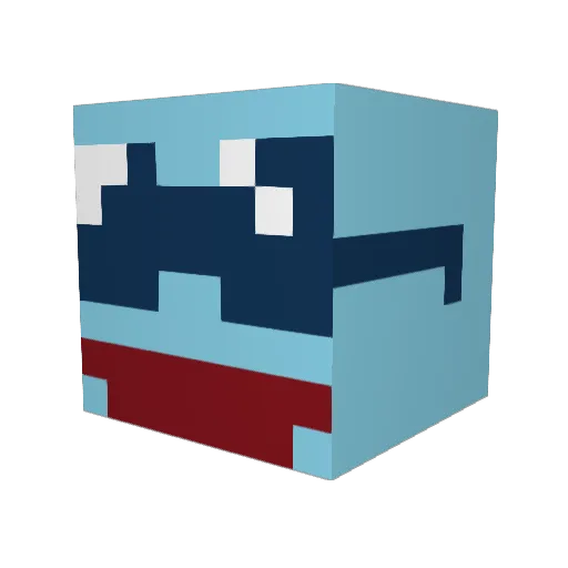 3Squirtle Minecraft avatar head, 3D render