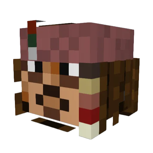 3TAGE Minecraft avatar head, 3D render